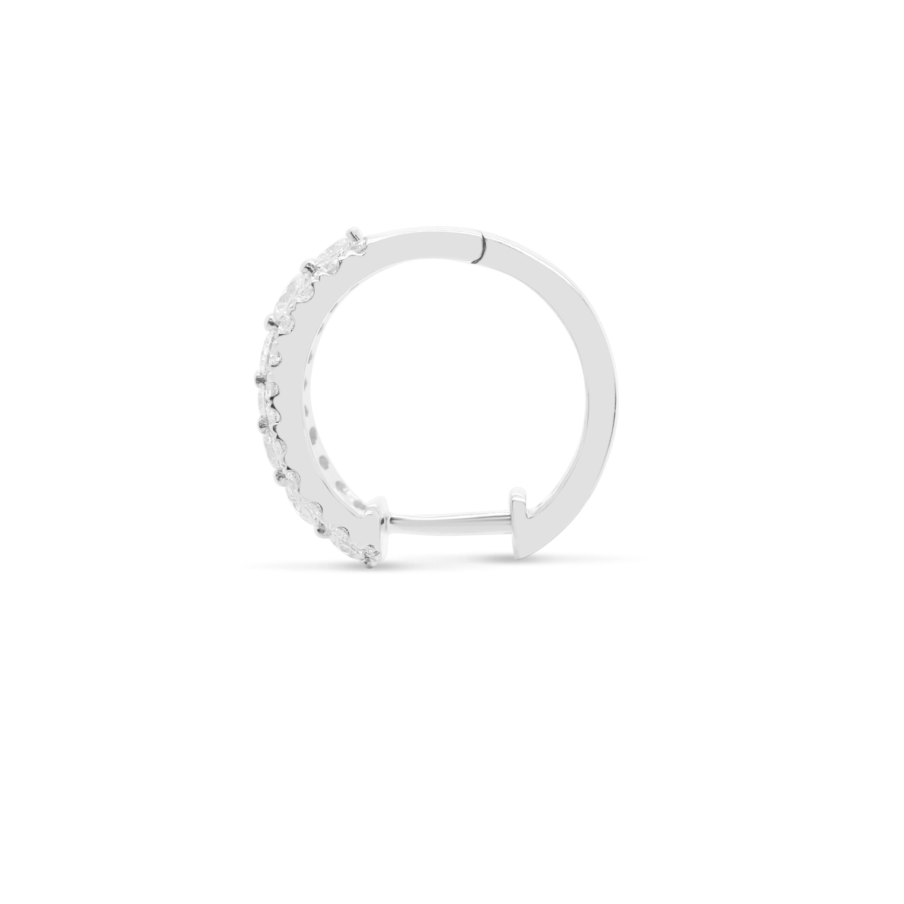 Diamond Hoop Earrings 0.95 ct. 14K White Gold